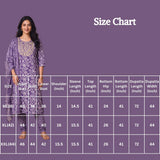 Purple Floral Cotton 3-Piece Kurti Set with Embroidered Neck, Elastic Pant & Matching Dupatta