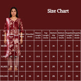 Maroon Cotton 3-Piece Kurti Set with Elastic Pant and Matching Dupatta for Women