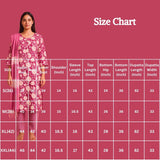 Pink Floral Cotton 3-Piece Kurti Set with Button Placket, Elastic Pant & Matching Dupatta