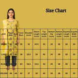 Yellow Cotton Floral 3-Piece Kurti Set with Elastic Pant and Matching Dupatta
