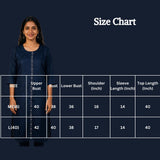 Women’s Dark Navy Blue Cotton Kurti with Vertical Diamond Detail and Round Neck