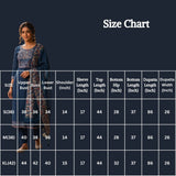 Navy Blue Cotton 3-Piece Kurti Set with Embroidered Floral Work, Elastic Pant & Jacquard Dupatta