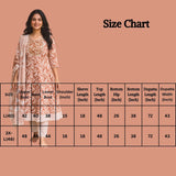Brown Cotton Floral 3-Piece Kurti Set with Frock Pant & Embroidered Dupatta for Women