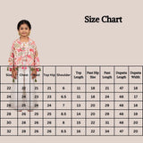 Girls White Georgette Floral Palazzo 3-Piece Set with Matching Dupatta