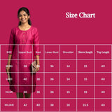 Pink Two-Tone Printed Straight Kurti with Round Neck, 3/4 Sleeves and Front Button Detail