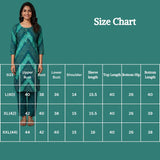 Women’s Green Rayon Kurti Set with Printed Pattern & Elastic Pant, Geometric Capsule Foil Print