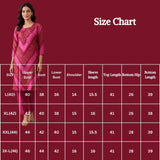 Pink Rayon Geometric Print Kurti with Elastic Pant 2-Piece Set for Women