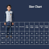 Boys Teal Blue 3-Piece Koti Kurta Set with Printed Sleeveless Koti, Long Kurta and Matching Pants