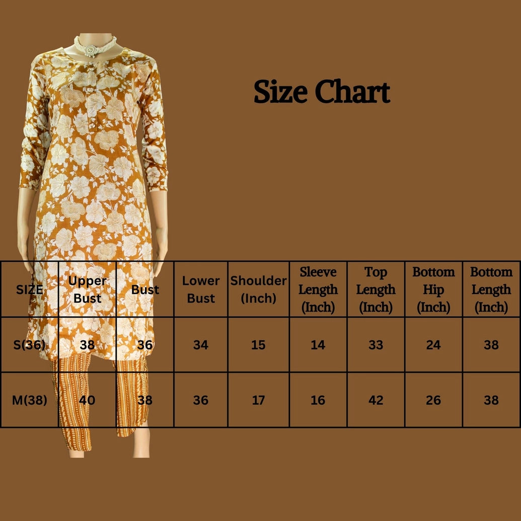 Golden Brown Cotton Kurta Set with Pant