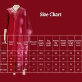 Maroon Silk 3-Piece Salwar Suit - Aari, Mirror & Pearl Embroidery with Organza Printed Dupatta