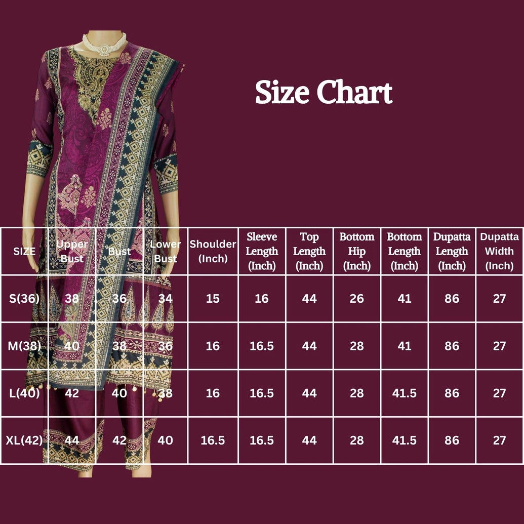 Purple Designer Crepe 3-Piece Salwar Set with Stone & Mirror Embroidery and Gold Coin Hangings