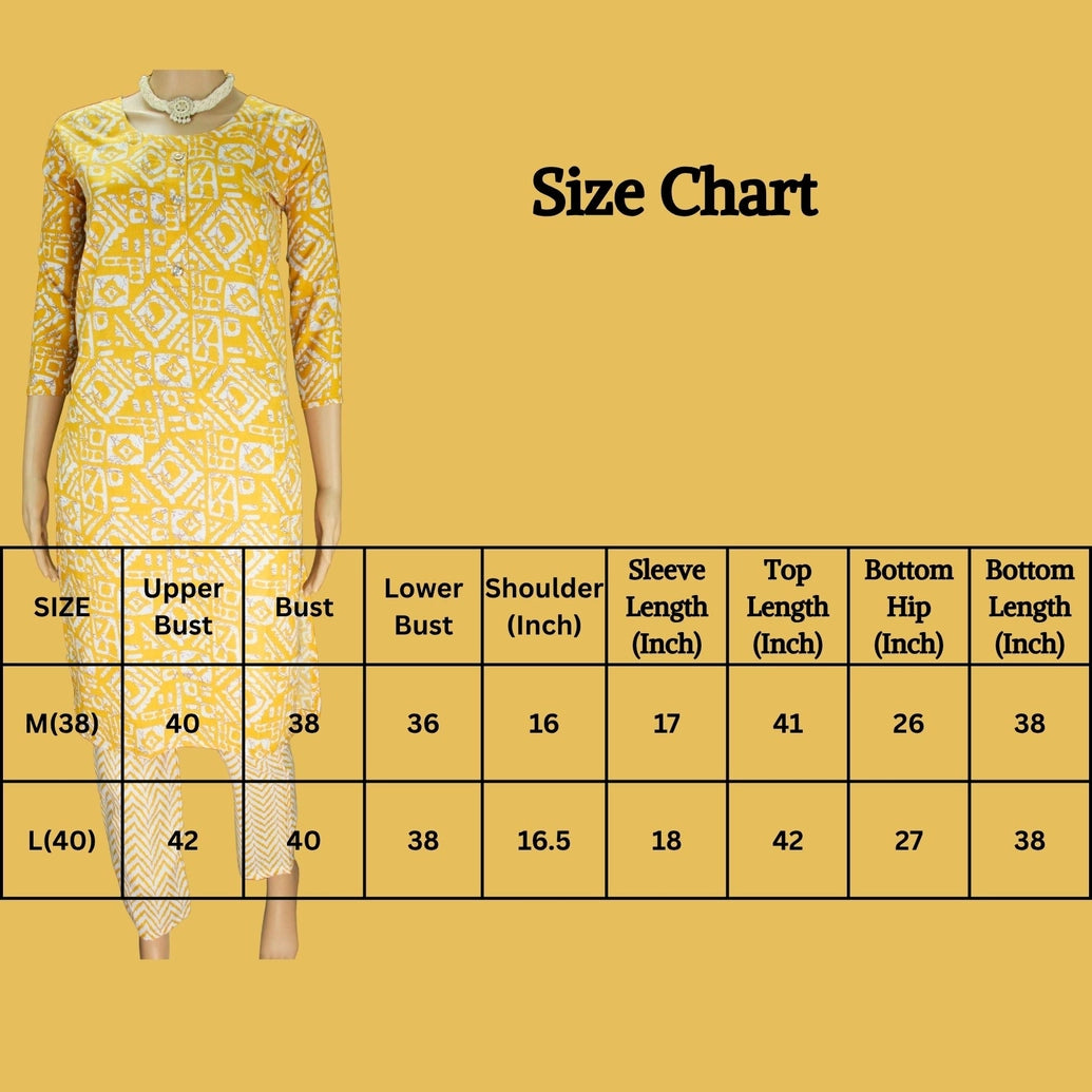 Traditional Yellow Cotton Kurta Set for Women