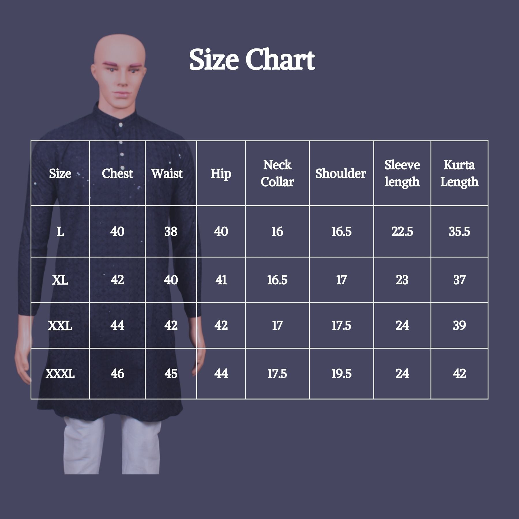 Men's Lakhnavi Kurta: Exquisite Embroidered Chikankari Craftsmanship