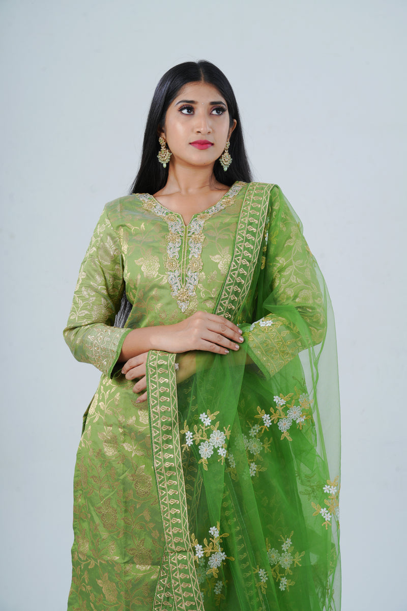 Handcrafted Embroidered Salwar Kameez with Designer Dupatta