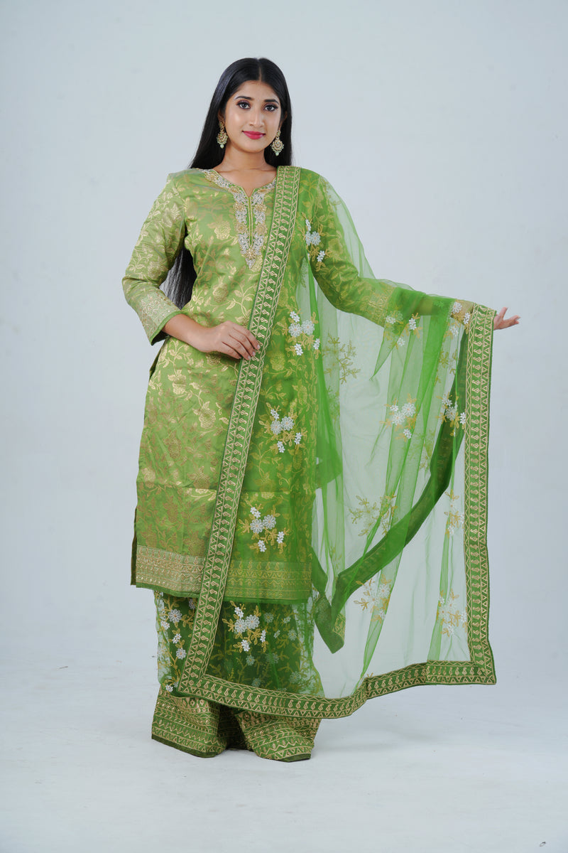 Handcrafted Embroidered Salwar Kameez with Designer Dupatta