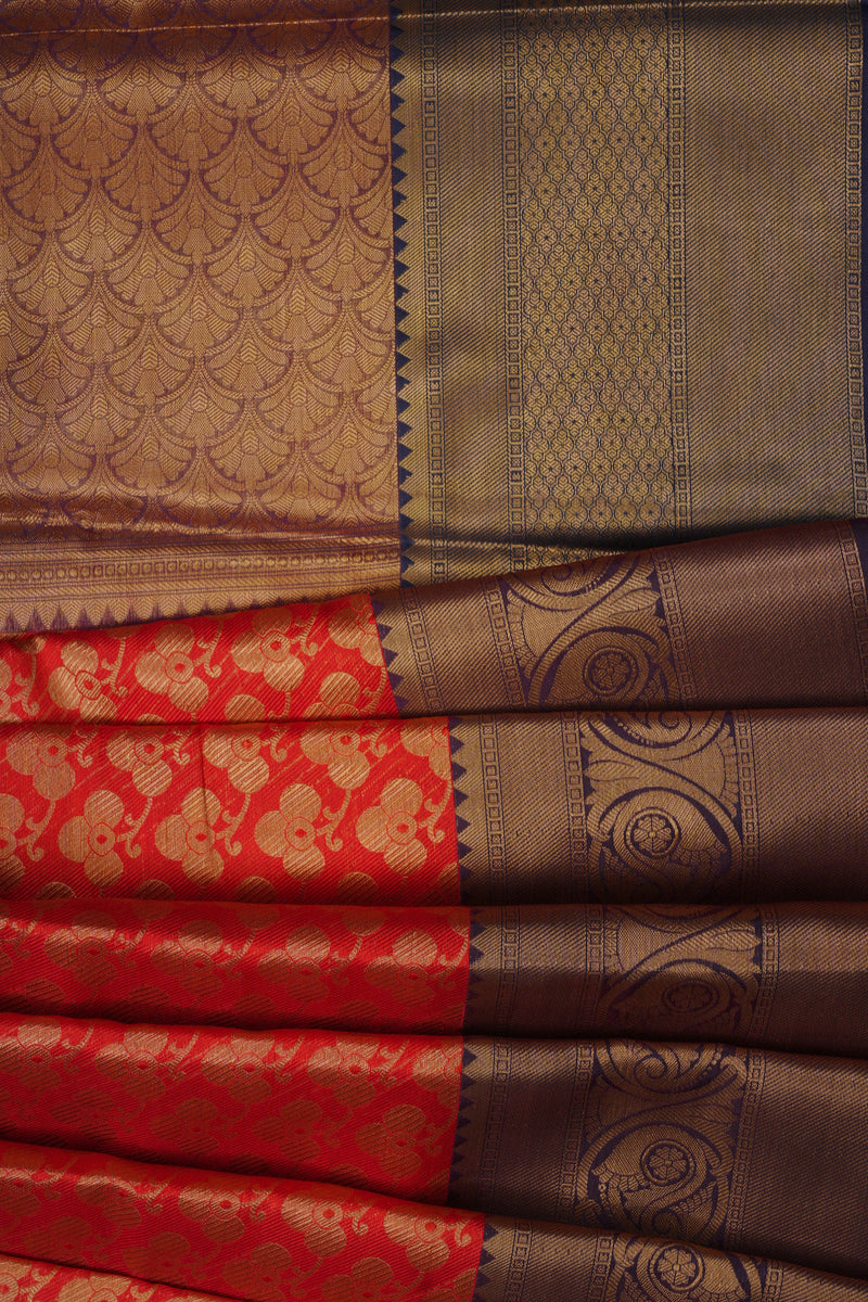 Kora Weaves Kancheepuram Style Saree With Brocade Blouse