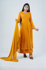 Embroidered Two layer Georgette Kurti Gown