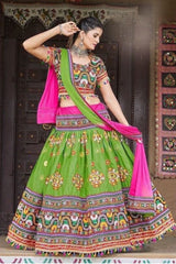 Stunning Designer Party Wear: Navratri Chaniya Choli in Pista Green