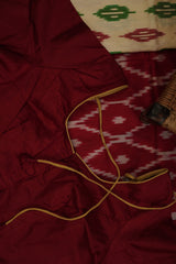 Soft and Flowy Pure Pochampally Ikkat Silk Saree in Cream