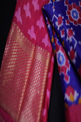 Elegant Ikkat Semi-Silk Saree with Kanchi Zari Borders