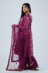 Charming Palazzo Salwar Suite: Embroidered Elegance for Parties & Weddings