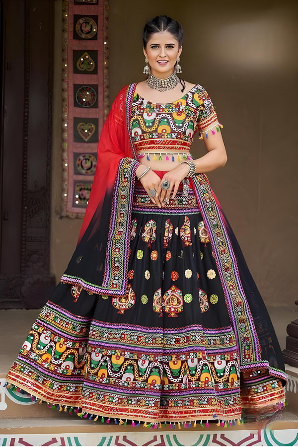 Designer Party Wear Chaniya Choli – in Stunning Black