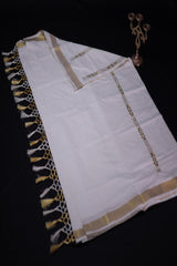 Kerala Cotton Saree with Elegant Peacock Motifs
