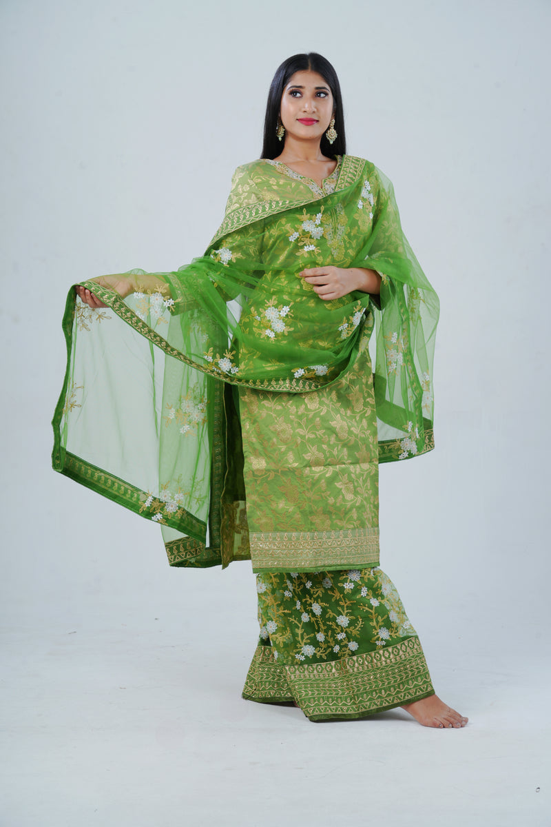 Handcrafted Embroidered Salwar Kameez with Designer Dupatta
