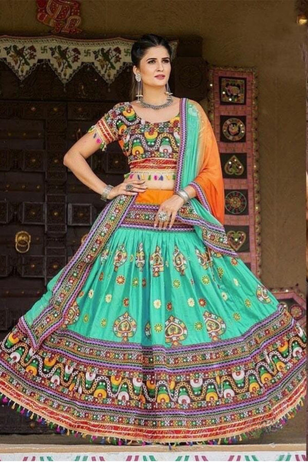 Graceful Green Designer Party Wear for Navratri