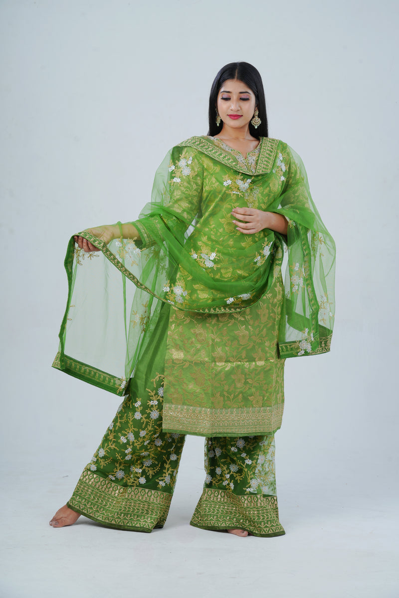 Handcrafted Embroidered Salwar Kameez with Designer Dupatta