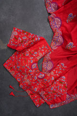 Premium Rajwadi Silk Embellished Saree With Latkan Blouse