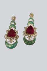 Kundan Chandelier Earrings: Feminine, Unique and Gold-Plated Brilliance