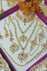 Radiant Elegance: Gold Polished Bridal Set for Timeless Beauty