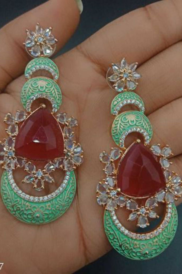 Kundan Chandelier Earrings: Feminine, Unique and Gold-Plated Brilliance