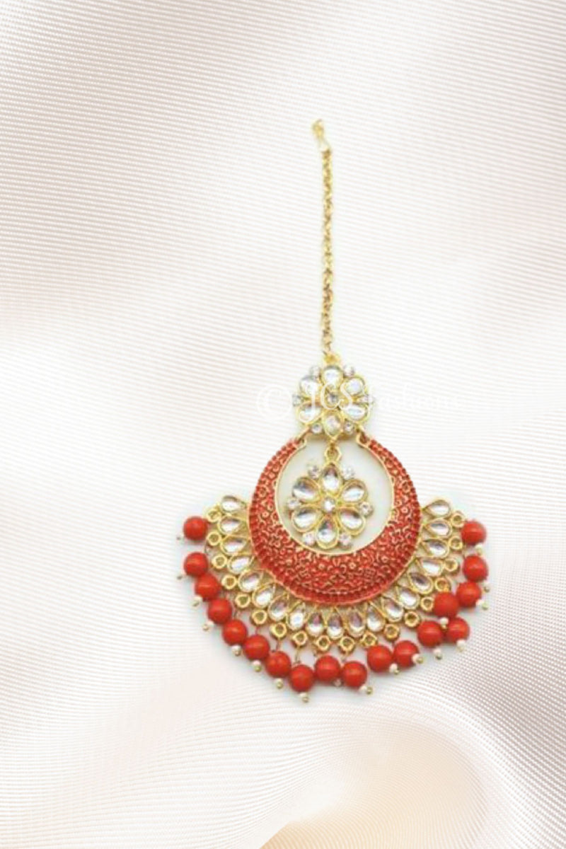 Add a Touch of Glamour to Any Outfit with our Handcrafted Chaand Tika