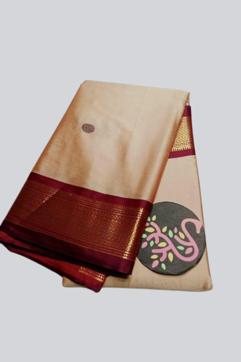 Kanchi Soft Silk Saree with Pure Silk Border & Chit Pallu | JCSFashions