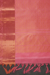 Handcrafted Elegance: Pure Handloom Silk Saree with Unique Border - View 6 - JCS Fashions