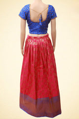 Allover Weaving Design Benarasi Pattu Pavadai/Lehenga With Kanchi Border LEHENGA JCS Fashions