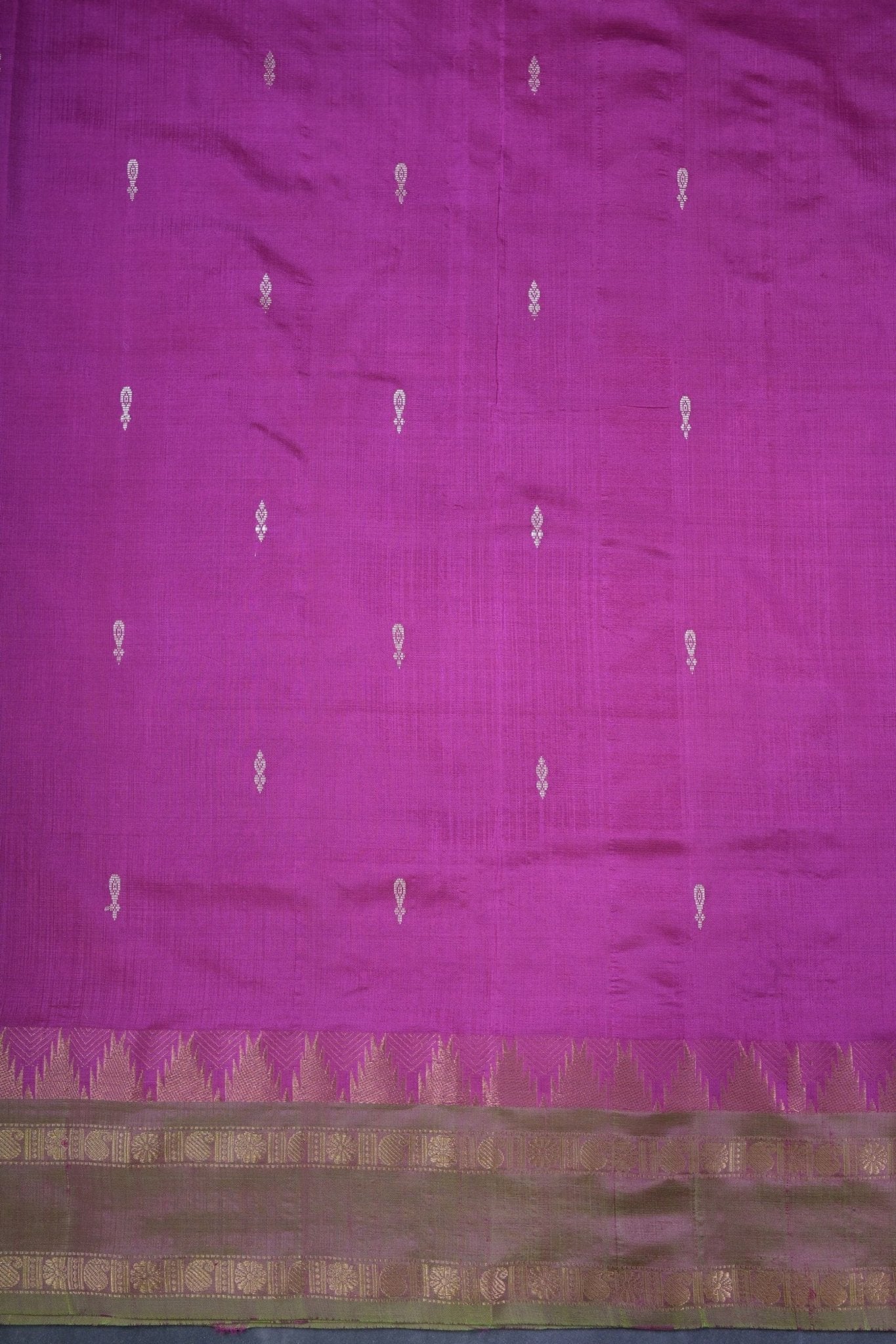 Authentic Banana Pith Saree with Luxurious Gold Zari Border -JCSFashions Saree JCS Fashions