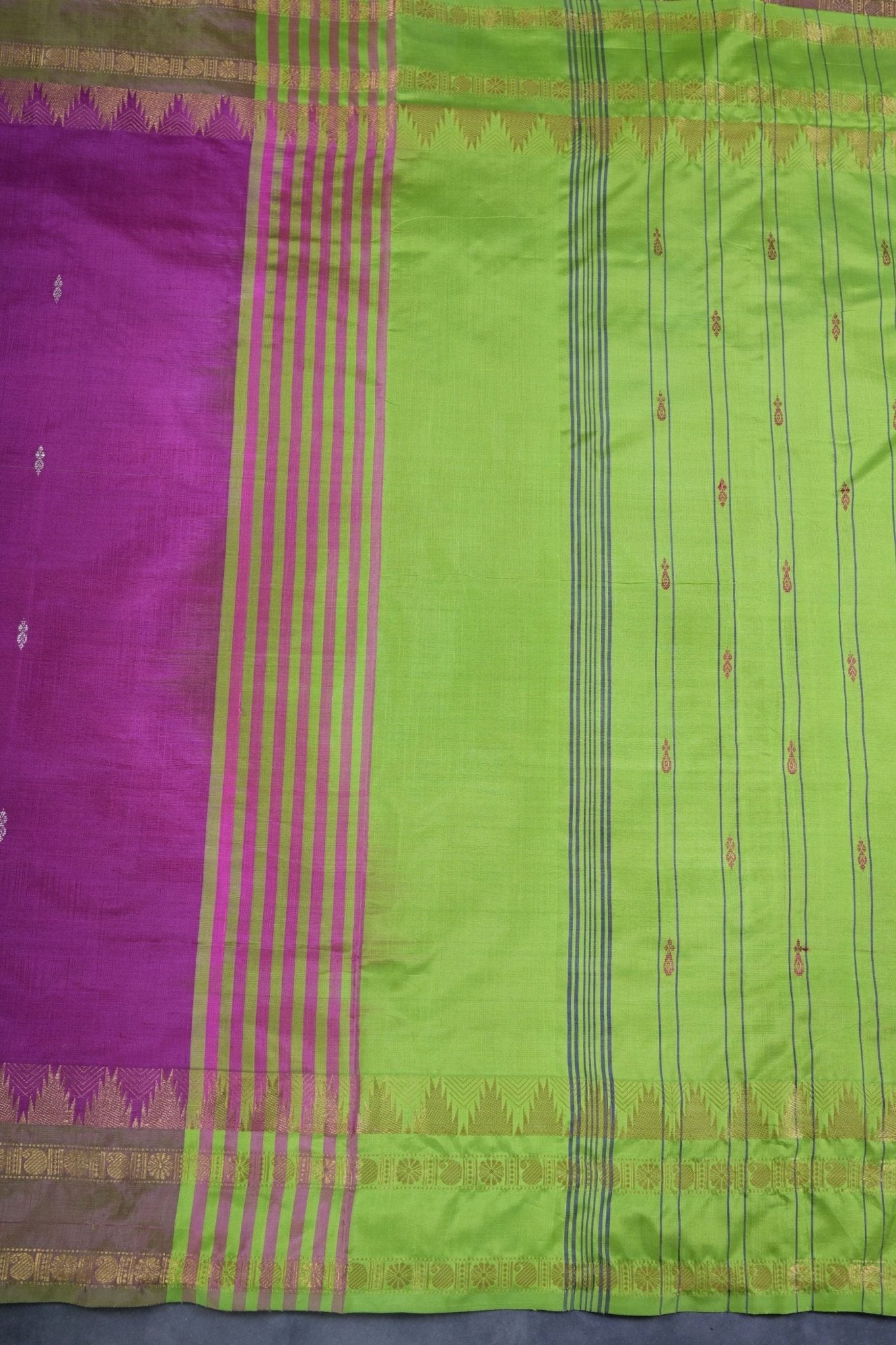 Authentic Banana Pith Saree with Luxurious Gold Zari Border -JCSFashions Saree JCS Fashions