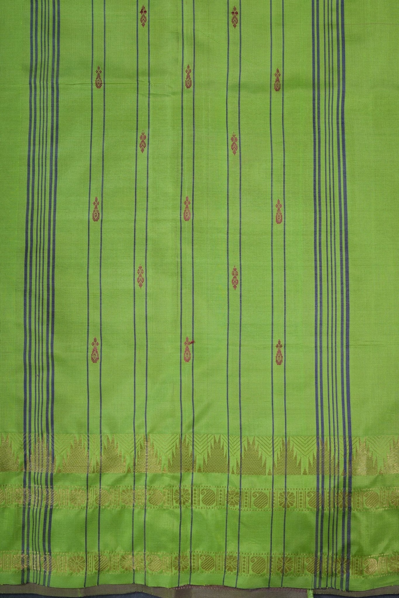Authentic Banana Pith Saree with Luxurious Gold Zari Border -JCSFashions Saree JCS Fashions