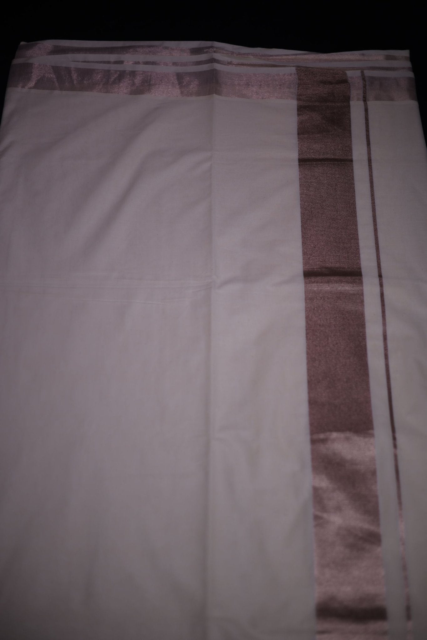 Traditional Kerala Cotton Saree with Rose Silver Zari Borders Saree JCS Fashions