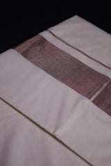 Traditional Kerala Cotton Saree with Rose Silver Zari Borders Saree JCS Fashions