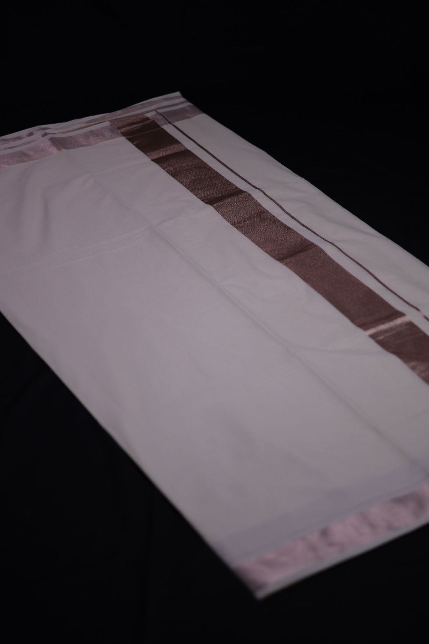 Traditional Kerala Cotton Saree with Rose Silver Zari Borders Saree JCS Fashions