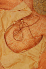 Pure Handloom Silk Saree with Copper Zari Border & Stitched Blouse - View 5 - JCS Fashions