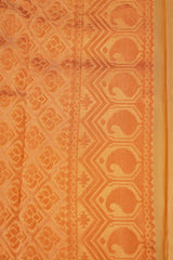 Pure Handloom Silk Saree with Copper Zari Border & Stitched Blouse - View 8 - JCS Fashions