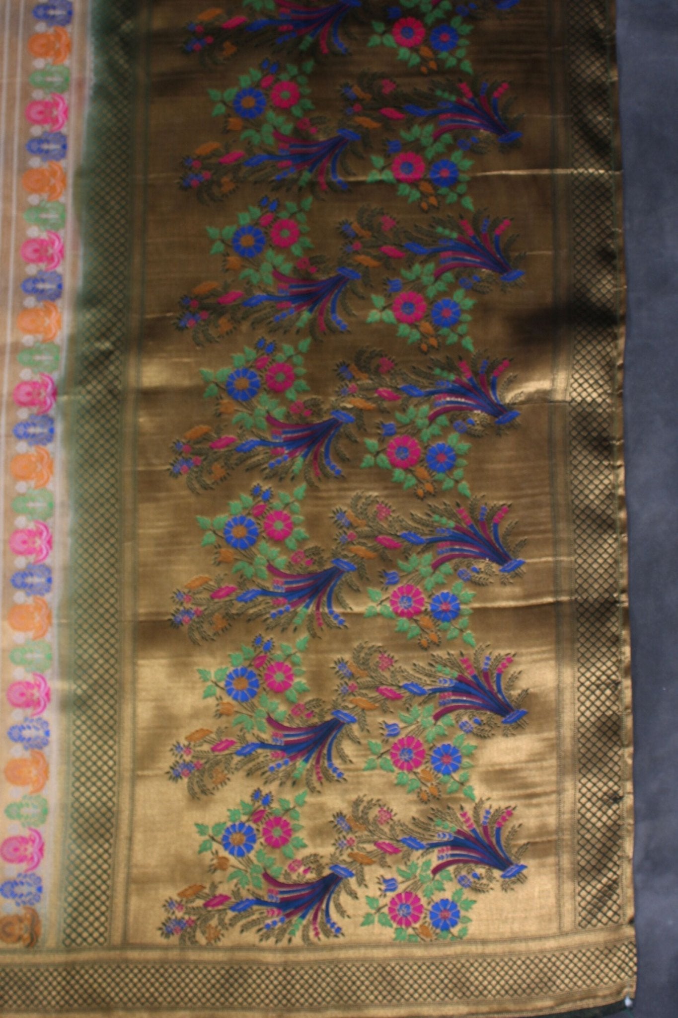Banarasi Kathan Border Saree with Long Weave & Lace Work Blouse SAREE JCS Fashions