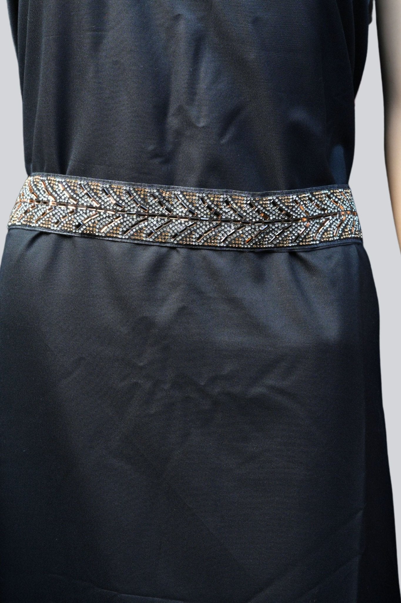 Black Elegance: Stone-Embellished Fancy Hip Belt | JCSFashions Hip Belt JCS Fashions Black 26" - 36"