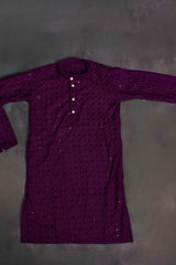 Boys' Luxe Lakhnavi Kurta in Linen Blend - Comfortable and Versatile BOYS JCS Fashions