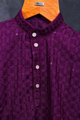 Boys' Luxe Lakhnavi Kurta in Linen Blend - Comfortable and Versatile BOYS JCS Fashions